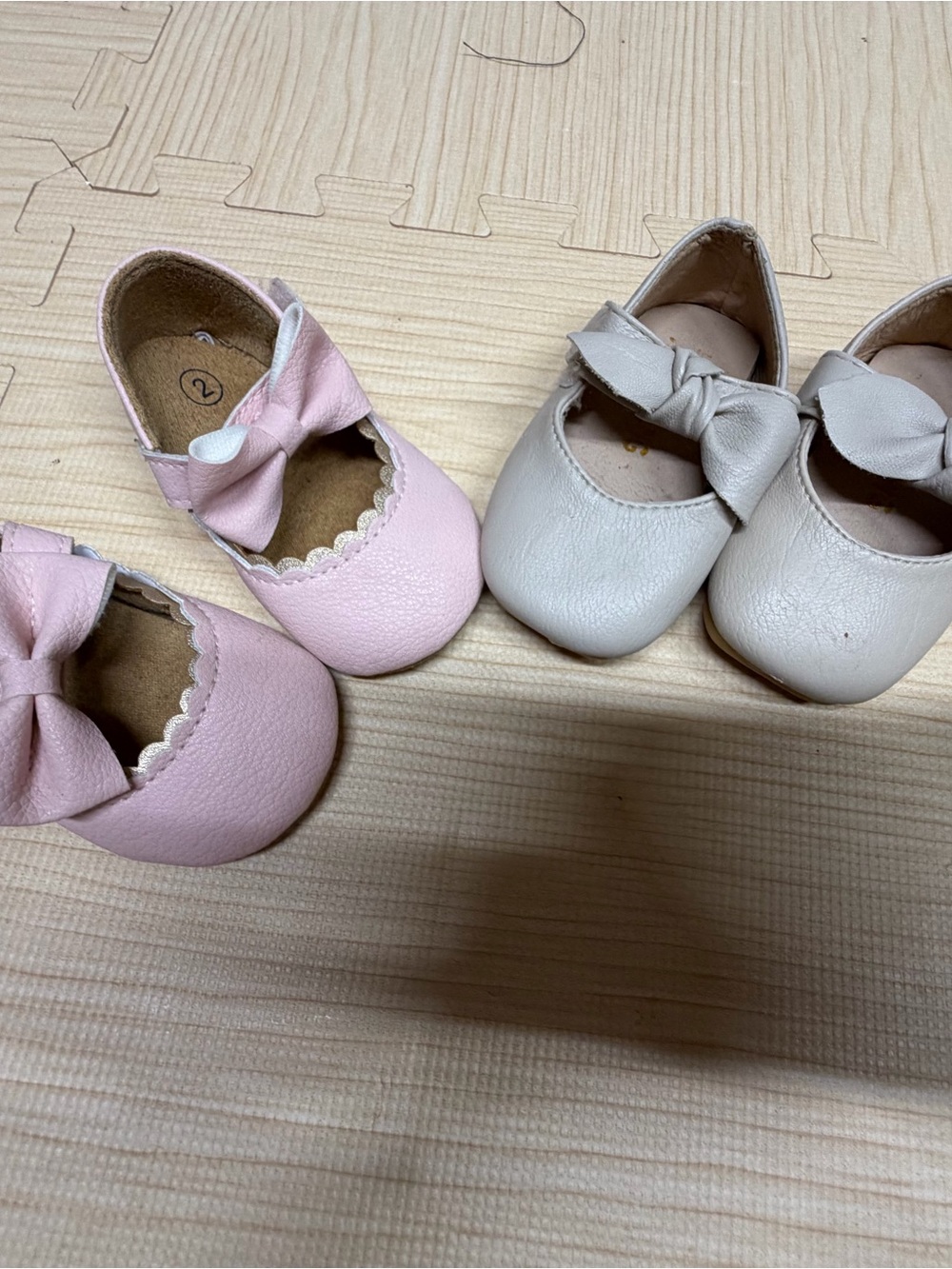 Kids Bow Mary Jane Shoes in Pink and Cream